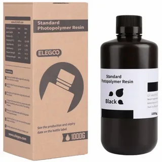 Impresión 3D, resina sintética, estándar, negra, 1 kg