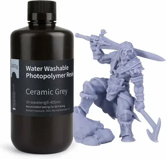 Impresión 3D, resina sintética, lavable con agua, gris cerámico, 1 kg