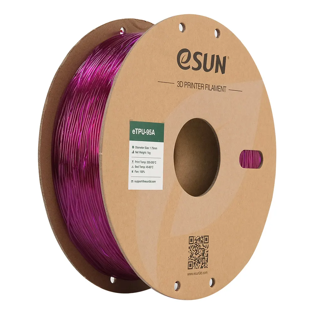 eSUN 3D eTPU 95A Transparent Purple 1,0kg 1,75mm