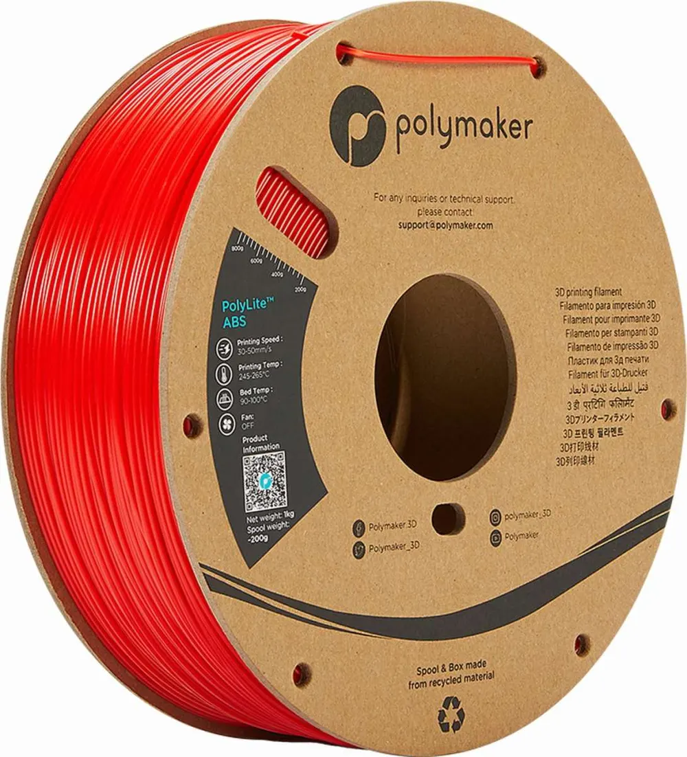 PolyMaker ABS (PolyLite) Red 1,0kg